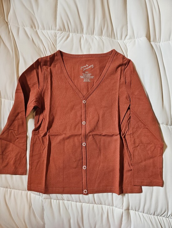 June & January Other - June & January Youth Snap Cardigan Top | Rust Terracotta | Size 5/6Y
